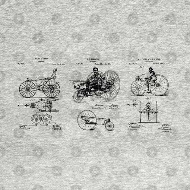 Vintage Bike Art Gift Patent Blueprints by MadebyDesign